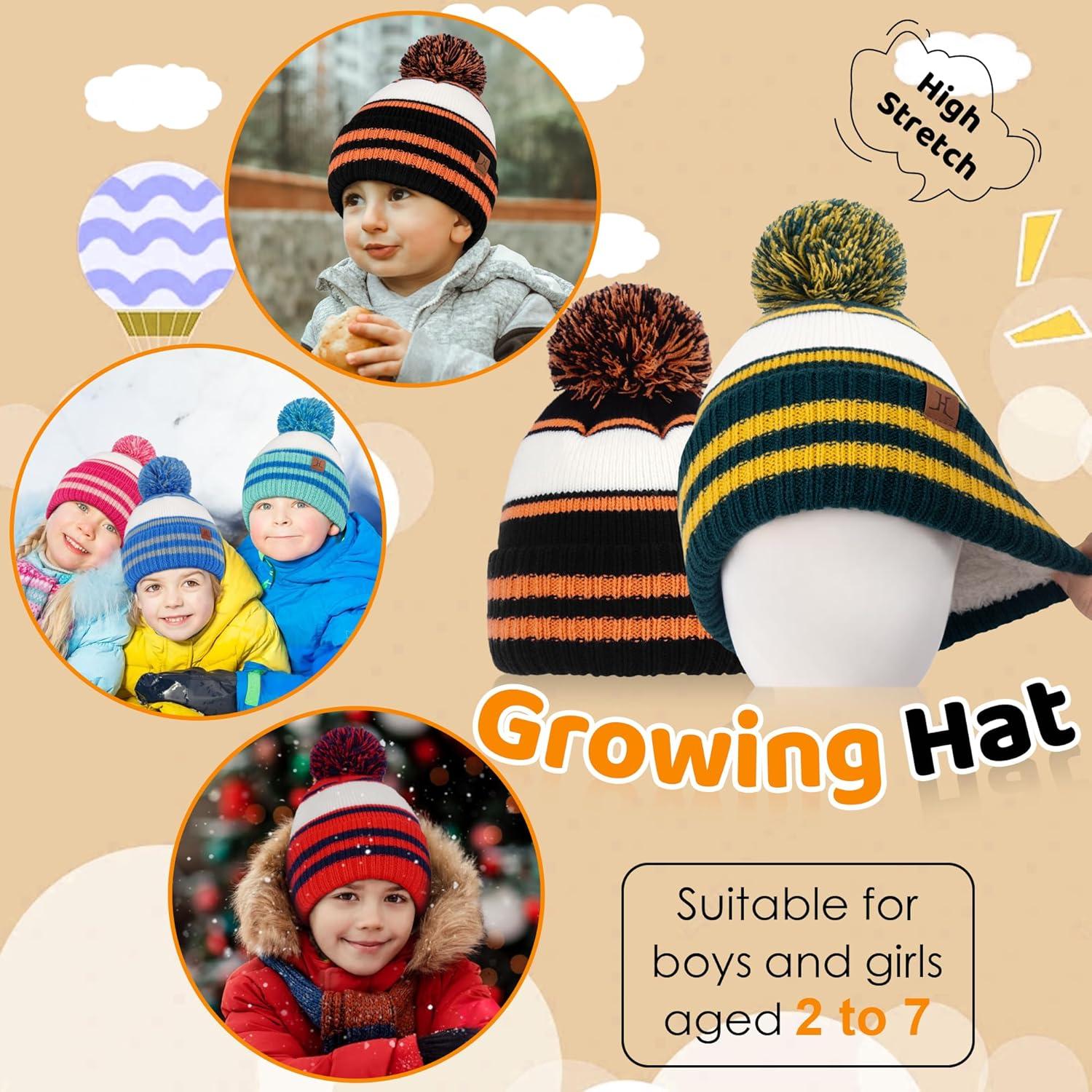 imageFZ FANTASTIC ZONE Kids Toddler Winter Hat Beanie with Warm Fleece Ski Baby Hats for 27 Years Skull Cap Baby Boys Girls GiftsBlack