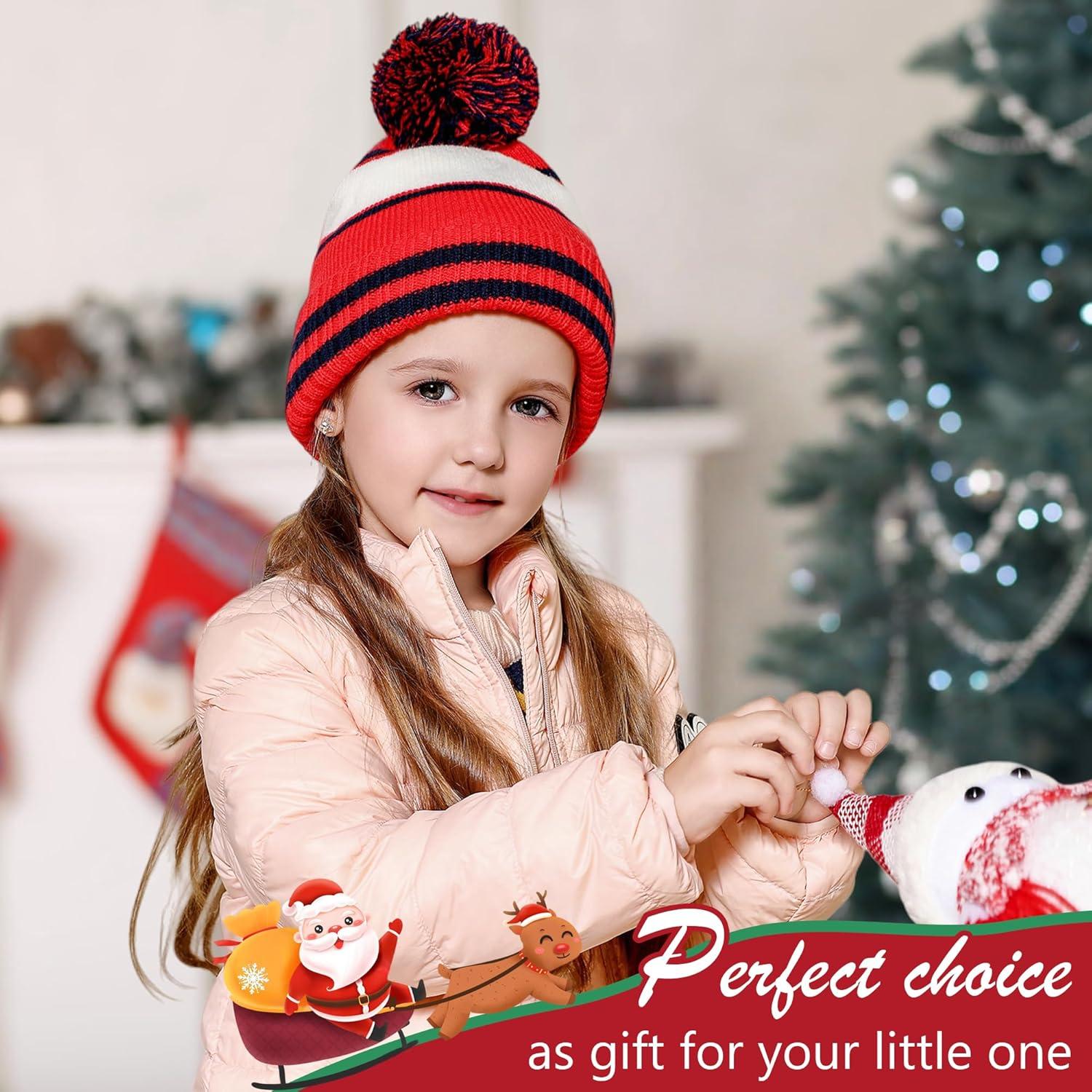 imageFZ FANTASTIC ZONE Kids Toddler Winter Hat Beanie with Warm Fleece Ski Baby Hats for 27 Years Skull Cap Baby Boys Girls GiftsRed