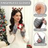 imageFZ FANTASTIC ZONE Winter Fingerless Gloves for Women Men Fleece Warm Knit Type Work Half Finger Gloves for Cold Weather GiftGray