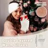 imageFZ FANTASTIC ZONE Winter Fingerless Gloves for Women Men Fleece Warm Knit Type Work Half Finger Gloves for Cold Weather GiftWhite