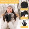 imageFZ FANTASTIC ZONE Womens Winter Gloves with Touch Screen Thermal Chenille Warm Lining Knit Gloves for Women Cold Weather GiftDark Grey