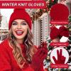 imageFZ FANTASTIC ZONE Womens Winter Gloves with Touch Screen Thermal Chenille Warm Lining Knit Gloves for Women Cold Weather GiftWine Red