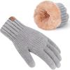 imageFZ FANTASTIC ZONE Womens Winter Gloves with Touch Screen Thermal Chenille Warm Lining Knit Gloves for Women Cold Weather GiftLight Grey