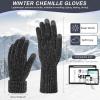 imageFZ FANTASTIC ZONE Winter Gloves for Women Chenille Warm Knit Work Touchscreen Womens Gloves for Cold Weather GiftsDark Gray