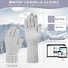 imageFZ FANTASTIC ZONE Winter Gloves for Women Chenille Warm Knit Work Touchscreen Womens Gloves for Cold Weather GiftsGray