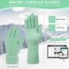 imageFZ FANTASTIC ZONE Winter Gloves for Women Chenille Warm Knit Work Touchscreen Womens Gloves for Cold Weather GiftsMint Green