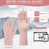 imageFZ FANTASTIC ZONE Winter Gloves for Women Chenille Warm Knit Work Touchscreen Womens Gloves for Cold Weather GiftsPink