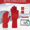 imageFZ FANTASTIC ZONE Winter Gloves for Women Chenille Warm Knit Work Touchscreen Womens Gloves for Cold Weather GiftsRed