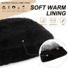 imageFZ FANTASTIC ZONE Womens Winter Hats Warm Knit Fleece Lined Cap Pompom Beanie Hats for Women Cold WeatherBlack White