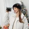 imageFZ FANTASTIC ZONE Womens Winter Hats Warm Knit Fleece Lined Cap Pompom Beanie Hats for Women Cold WeatherBlack White