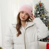 imageFZ FANTASTIC ZONE Womens Winter Hats Warm Knit Fleece Lined Cap Pompom Beanie Hats for Women Cold WeatherPink White