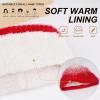 imageFZ FANTASTIC ZONE Womens Winter Hats Warm Knit Fleece Lined Cap Pompom Beanie Hats for Women Cold WeatherRed White