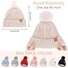 imageFZ FANTASTIC ZONE Womens Winter Warm Beanie Hat Knit Slouchy Skull Cap Thick Fleece Lined with Pom Pom Gifts for WomenBeige