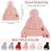 imageFZ FANTASTIC ZONE Womens Winter Warm Beanie Hat Knit Slouchy Skull Cap Thick Fleece Lined with Pom Pom Gifts for WomenPink
