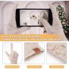 imageWomens Winter Hats and Gloves Scarf Sets Fleece Warm Knit Beanie Neck Warmer Skull Caps Touchscreen Gloves for Women GiftsBeige