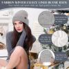 imageWomens Winter Hats and Gloves Scarf Sets Fleece Warm Knit Beanie Neck Warmer Skull Caps Touchscreen Gloves for Women GiftsGrey