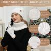 imageWomens Winter Hats and Gloves Scarf Sets Fleece Warm Knit Beanie Neck Warmer Skull Caps Touchscreen Gloves for Women GiftsWhite