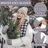 imageFZ FANTASTIC ZONE Winter Warm Mittens for Women Knitted Womens Gloves for Cold Weather with Thick Fleece Lined GiftsGrey