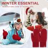 imageFZ FANTASTIC ZONE Winter Warm Mittens for Women Knitted Womens Gloves for Cold Weather with Thick Fleece Lined GiftsWine Red