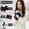 image:imageFZ FANTASTIC ZONE Womens Winter Gloves for Cold Weather Touch Screen Texting Warm Knit Thermal Gloves Gifts for WomenBlack White