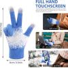 image:imageFZ FANTASTIC ZONE Womens Winter Gloves for Cold Weather Touch Screen Texting Warm Knit Thermal Gloves Gifts for WomenDenim Blue White