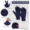 image:imageFZ FANTASTIC ZONE Womens Winter Warm Touch Screen Gloves Elastic Cuff Thermal Knit Gloves for Women Cold Weather GiftsNavy Blue