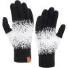 image:imageFZ FANTASTIC ZONE Womens Winter Gloves for Cold Weather Touch Screen Texting Warm Knit Thermal Gloves Gifts for WomenBlack White