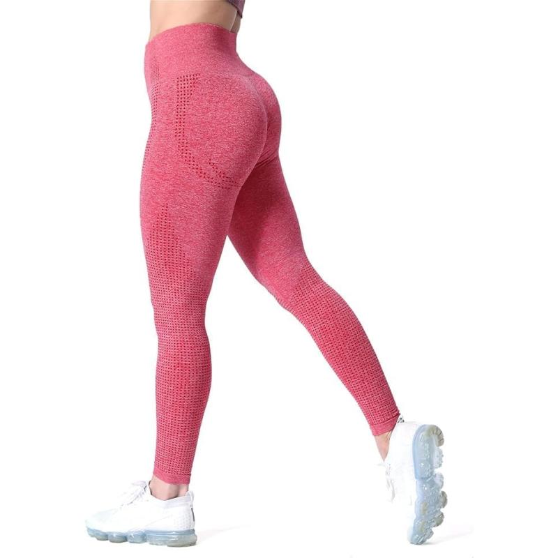 imageAoxjox Womens High Waist Workout Gym Vital Seamless Leggings Yoga Pants 24Racing Red Marl