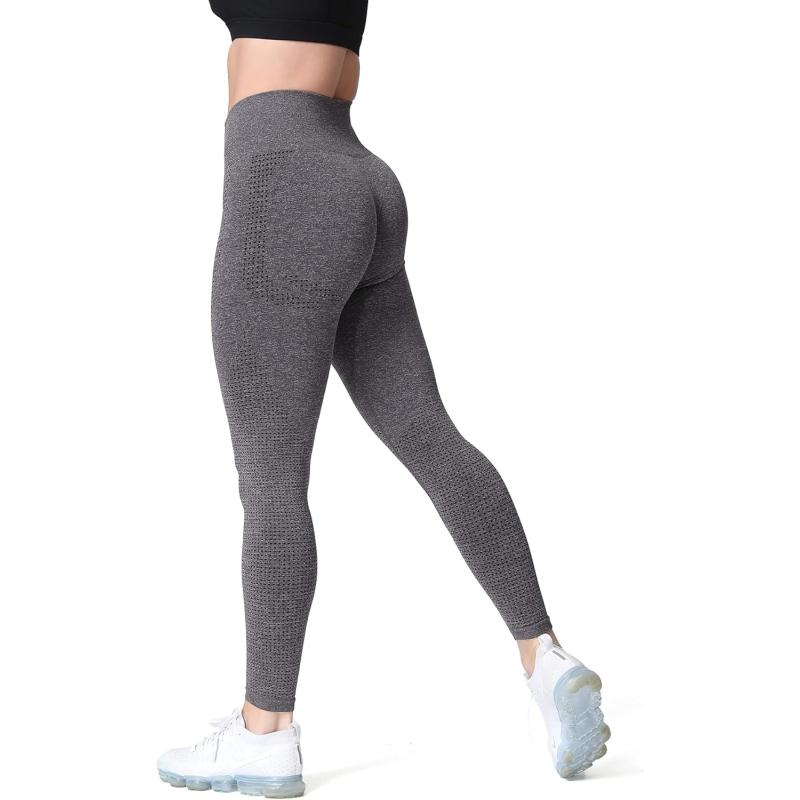 imageAoxjox Womens High Waist Workout Gym Vital Seamless Leggings Yoga Pants 24Vital 20 Charcoal Grey Marl