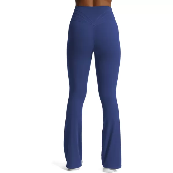 Aoxjox Flare Leggings for Women Trinity Tummy Control High Waisted Wide Leg Crosswaist Yoga PantsBellwether Blue