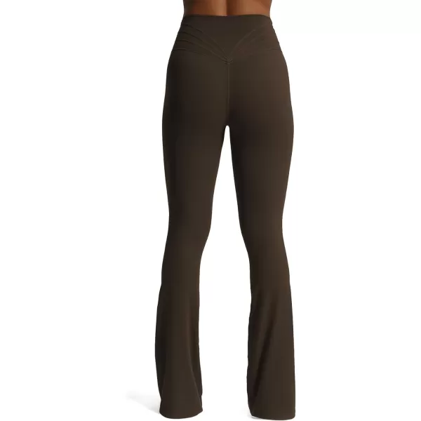Aoxjox Flare Leggings for Women Trinity Tummy Control High Waisted Wide Leg Crosswaist Yoga PantsMulch