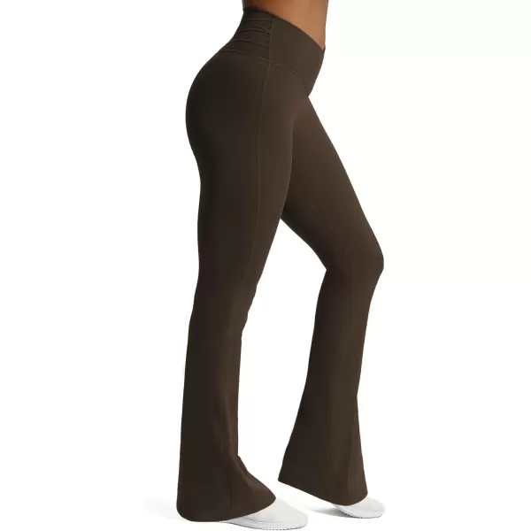 Aoxjox Flare Leggings for Women Trinity Tummy Control High Waisted Wide Leg Crosswaist Yoga PantsMulch