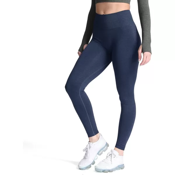 Aoxjox Womens High Waist Workout Gym Vital Seamless Leggings Yoga Pants 24A Navy Marl