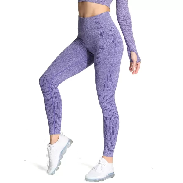 Aoxjox Womens High Waist Workout Gym Vital Seamless Leggings Yoga Pants 24Indigo Marl