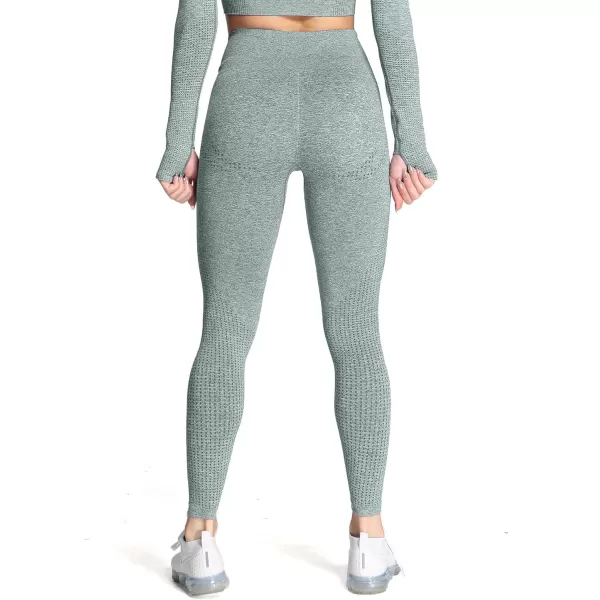 Aoxjox Womens High Waist Workout Gym Vital Seamless Leggings Yoga Pants 24Khaki Marl