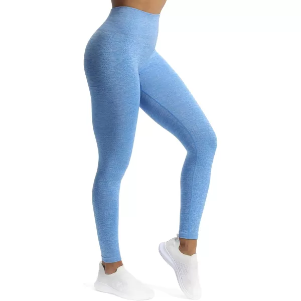 Aoxjox Womens High Waist Workout Gym Vital Seamless Leggings Yoga Pants 24Sky Blue Marl