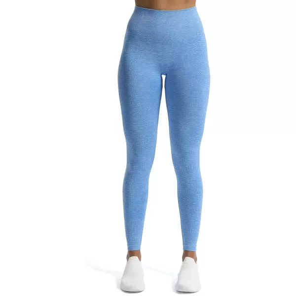 Aoxjox Womens High Waist Workout Gym Vital Seamless Leggings Yoga Pants 24Sky Blue Marl
