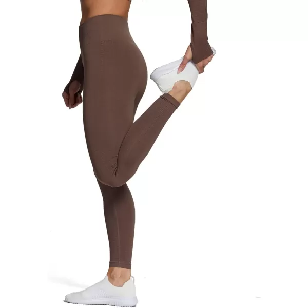 Aoxjox Womens High Waist Workout Gym Vital Seamless Leggings Yoga Pants 24Vital 30 Fudge Coffee