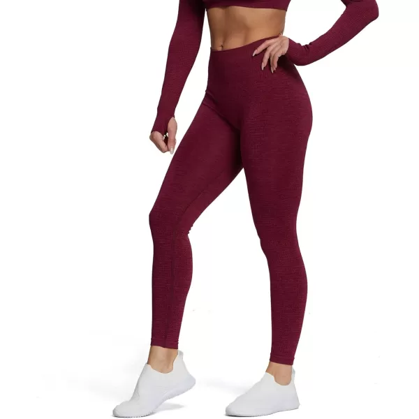 Aoxjox Womens High Waist Workout Gym Vital Seamless Leggings Yoga Pants 24Vital 30 Sangria Red