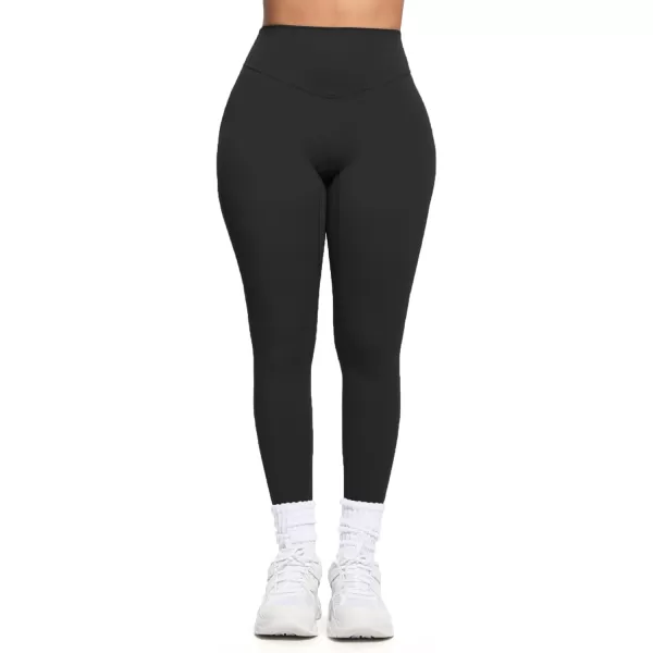 Aoxjox Womens Workout Leggings Hidden Scrunch Butt Lifting High Waist Tummy Control Gym Workout Yoga Pants 27quotBlack
