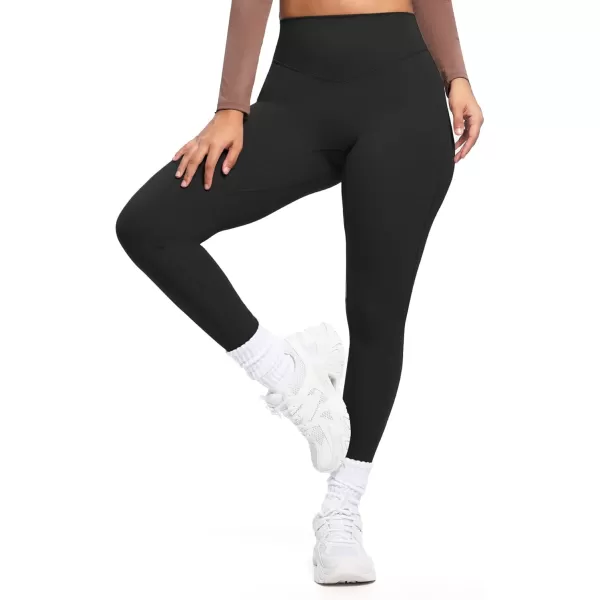 Aoxjox Womens Workout Leggings Hidden Scrunch Butt Lifting High Waist Tummy Control Gym Workout Yoga Pants 27quotBlack