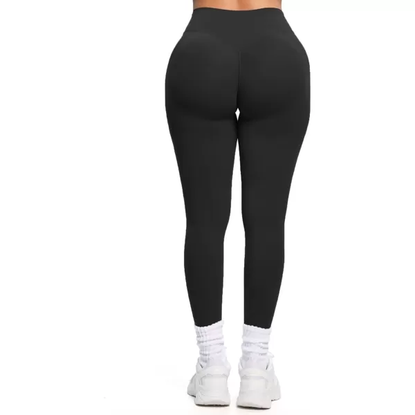 Aoxjox Womens Workout Leggings Hidden Scrunch Butt Lifting High Waist Tummy Control Gym Workout Yoga Pants 27quotBlack