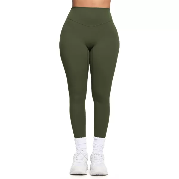 Aoxjox Womens Workout Leggings Hidden Scrunch Butt Lifting High Waist Tummy Control Gym Workout Yoga Pants 27quotOlive Green