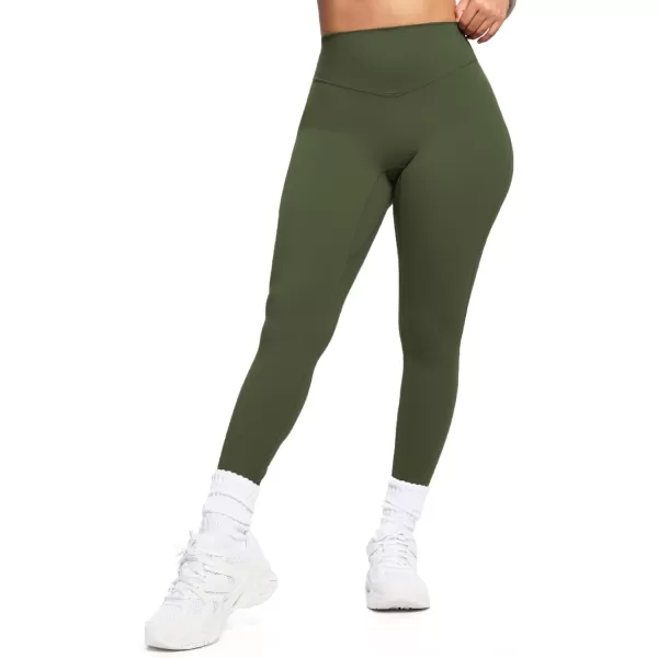Aoxjox Womens Workout Leggings Hidden Scrunch Butt Lifting High Waist Tummy Control Gym Workout Yoga Pants 27quotOlive Green