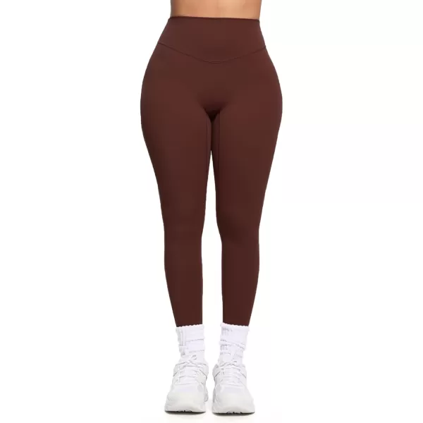 Aoxjox Womens Workout Leggings Hidden Scrunch Butt Lifting High Waist Tummy Control Gym Workout Yoga Pants 27quotRum Raisin