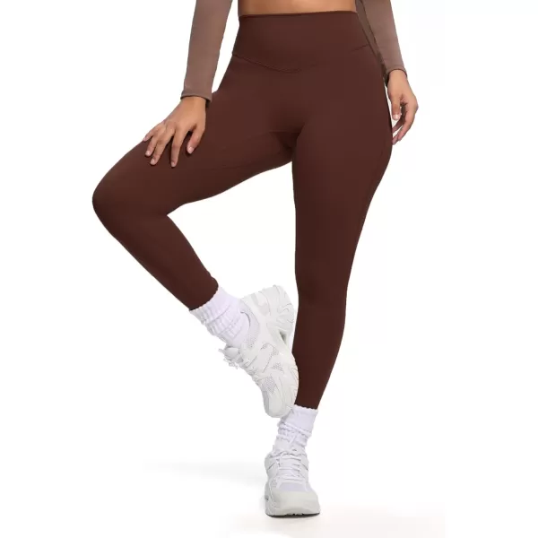Aoxjox Womens Workout Leggings Hidden Scrunch Butt Lifting High Waist Tummy Control Gym Workout Yoga Pants 27quotRum Raisin