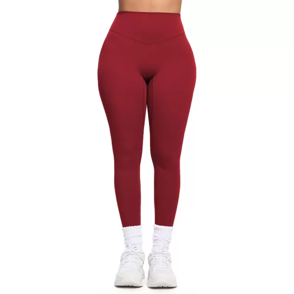 Aoxjox Womens Workout Leggings Hidden Scrunch Butt Lifting High Waist Tummy Control Gym Workout Yoga Pants 27quotRumba Red