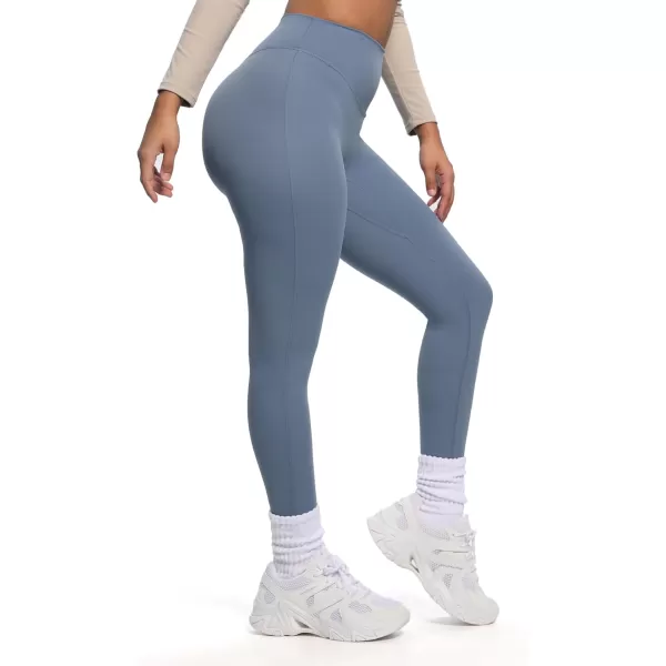 Aoxjox Womens Workout Leggings Hidden Scrunch Butt Lifting High Waist Tummy Control Gym Workout Yoga Pants 27quotSteel Blue
