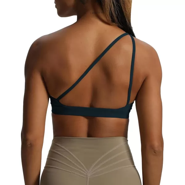 Aoxjox Womens Workout Sports Bras One Shoulder Astoria Asymmetrical Bra Fitness Training Gym Yoga Crop Tank TopBlueberry