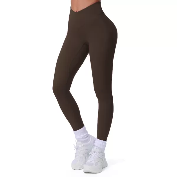 Aoxjox Workout Leggings for Women Tummy Control Athletic Gym Running Vanity V Waist Hidden Scrunch Yoga Pants 26quotMulch